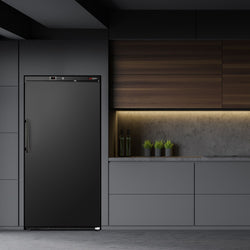 Chłodziarka do przechowywania ECO - 600 litrów - z 1 drzwiami - wnętrze drzwi z tworzywa sztucznego - czarna