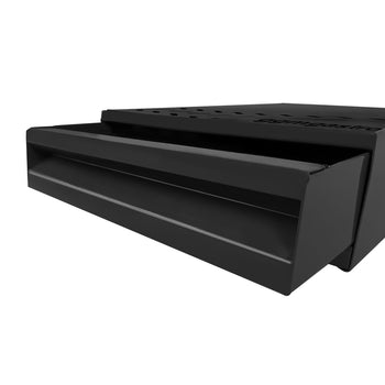 Szuflada na fusy z kawy - pojedyncza - 380 x 250 x 800 mm - z kołatką - czarna - Prime Gastro