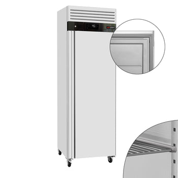 Chłodziarka ze stali nierdzewnej ECO - 600 litrów - z 1 drzwiami - wnętrze drzwi wykonane z tworzywa sztucznego - Prime Gastro