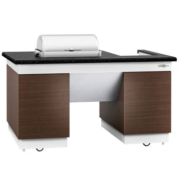 Stacja do gotowania / stół przygotowawczy DUBLIN - 1600 mm - blat roboczy kuchenny z czarnego granitu - Prime Gastro