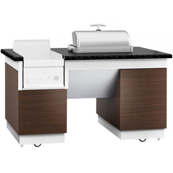 Stacja do gotowania / stół przygotowawczy DUBLIN - 1600 mm - blat roboczy kuchenny z czarnego granitu - Prime Gastro