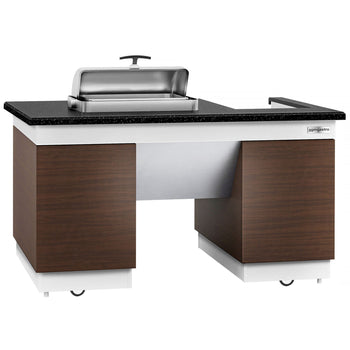 Stacja do gotowania / stół przygotowawczy DUBLIN - 1600 mm - blat roboczy kuchenny z czarnego granitu - Prime Gastro