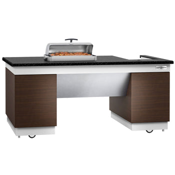 Stacja do gotowania / stół przygotowawczy DUBLIN - 2000 mm - blat roboczy kuchenny z czarnego granitu - Prime Gastro