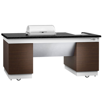 Stacja do gotowania / stół przygotowawczy DUBLIN - 2000 mm - blat roboczy kuchenny z czarnego granitu - Prime Gastro