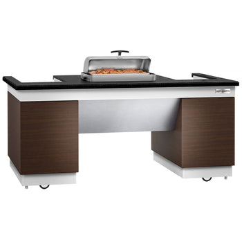 Stacja do gotowania / stół przygotowawczy DUBLIN - 2000 mm - blat roboczy kuchenny z czarnego granitu - Prime Gastro