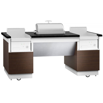 Stacja do gotowania / stół przygotowawczy DUBLIN - 2000 mm - blat roboczy kuchenny z czarnego granitu - Prime Gastro