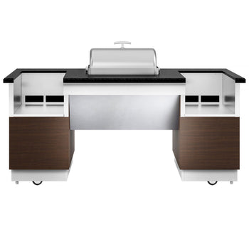 Stacja do gotowania / stół przygotowawczy DUBLIN - 2000 mm - blat roboczy kuchenny z czarnego granitu - Prime Gastro