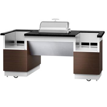 Stacja do gotowania / stół przygotowawczy DUBLIN - 2000 mm - blat roboczy kuchenny z czarnego granitu - Prime Gastro