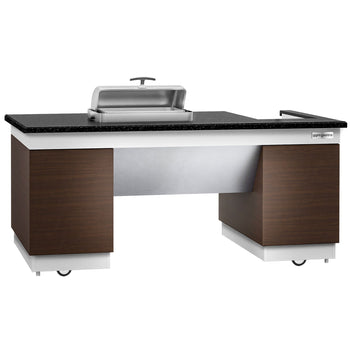 Stacja do gotowania / stół przygotowawczy DUBLIN - 2000 mm - blat roboczy kuchenny z czarnego granitu - Prime Gastro