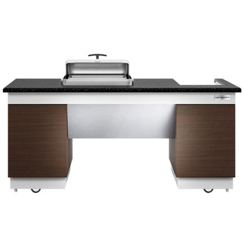 Stacja do gotowania / stół przygotowawczy DUBLIN - 2000 mm - blat roboczy kuchenny z czarnego granitu - Prime Gastro