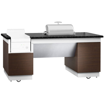 Stacja do gotowania / stół przygotowawczy DUBLIN - 2000 mm - blat roboczy kuchenny z czarnego granitu - Prime Gastro