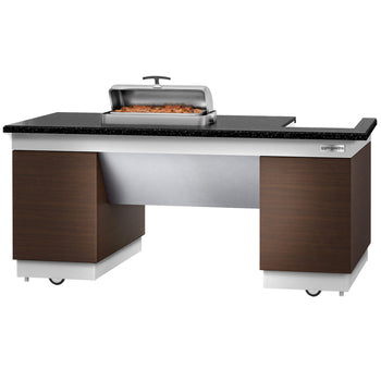 Stacja do gotowania / stół przygotowawczy DUBLIN - 2000 mm - blat roboczy kuchenny z czarnego granitu - Prime Gastro