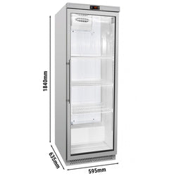 Chłodziarka do przechowywania ze stali nierdzewnej ECO - 400 litrów - z 1 szklanymi drzwiami
