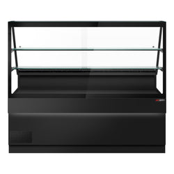 Lada chłodnicza TORONTO - 2000 mm - 2 półki - czarny panel przedni - blat roboczy kuchenny z czarnego granitu