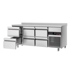 Stół Chłodniczy PREMIUM - 1865x700 mm - z 6 szufladami & panelem tylnym