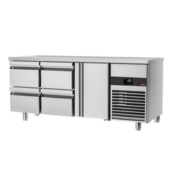 Stół chłodniczy PREMIUM - 1865x700 mm - z 1 drzwiami & 4 szufladami