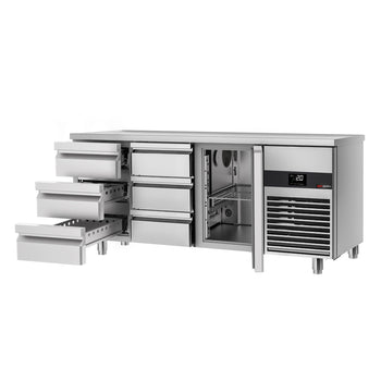 Stół chłodniczy PREMIUM - 1865x700 mm - z 1 drzwiami i 6 szufladami - Prime Gastro