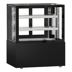 Witryna chłodnicza/lada mięsna MADRID - 1000 mm - z oświetleniem LED & 2 półkami - czarny mat