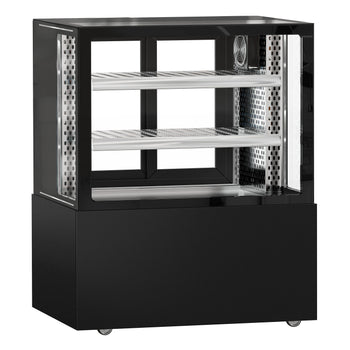 Witryna chłodnicza/mięsna MADRID - 1000 mm - z oświetleniem LED & 2 półkami - czarny mat - Prime Gastro