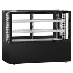 Lada mięsna MADRID - 1500 mm - z oświetleniem LED i 2 półkami - czarny mat