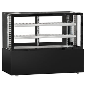 Lada mięsna MADRID - 1500 mm - z oświetleniem LED i 2 półkami - czarny mat - Prime Gastro