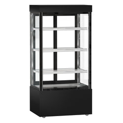 Witryna ekspozycyjna na ciasta MADRID - 1000 mm - z oświetleniem LED, 3 półki - czarny mat