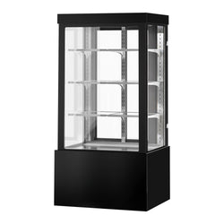 Witryna ekspozycyjna na ciasta - 1000 mm - z oświetleniem LED, 3 półkami & lustrzanym panelem przednim - czarna