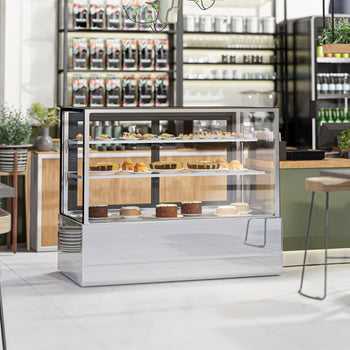 Witryny ekspozycyjne na ciasta - 1500 mm - z oświetleniem LED & 2 półkami - Prime Gastro