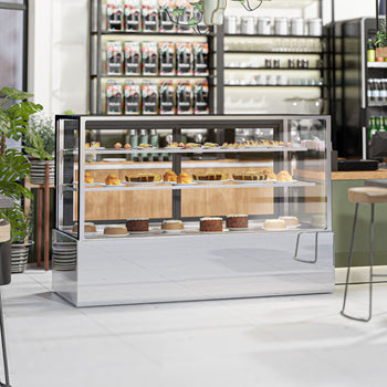 Witryny ekspozycyjne na ciasta - 1800 mm - z oświetleniem LED & 2 półkami - Prime Gastro