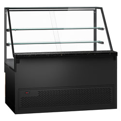 Lada chłodnicza TORONTO - 1600 mm - drewniany panel przedni - 2 półki - blat roboczy kuchenny z czarnego granitu