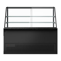 Lada chłodnicza TORONTO - 2000 mm - drewniany panel przedni - 2 półki - blat roboczy kuchenny z czarnego granitu