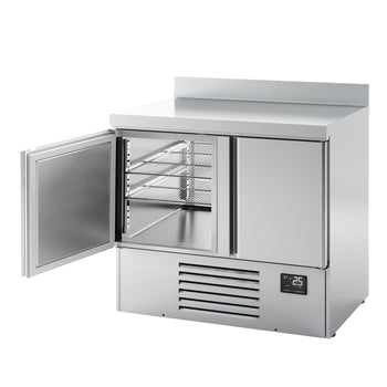 Stół chłodniczy PREMIUM PLUS - 980x700 mm - z 2 drzwiami & z panelem tylnym - Prime Gastro