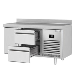 Stół chłodniczy Premium PLUS - 1468x600 mm - z 4 szufladami & panelem tylnym