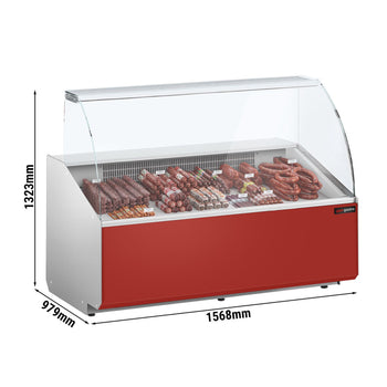 Lada chłodnicza - 1600 mm - Ciemnoczerwony panel przedni - Prime Gastro