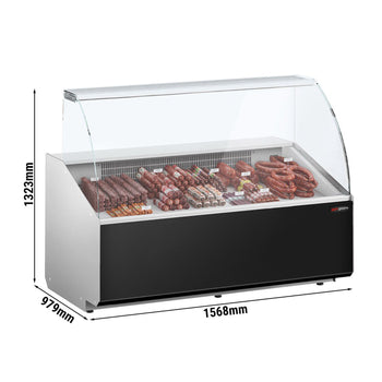 Lada chłodnicza - 1600 mm - Panel przedni w kolorze czarnym - Prime Gastro