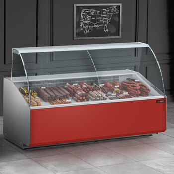 Lada chłodnicza - 2500 mm - Ciemnoczerwony panel przedni - Prime Gastro