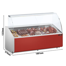 Lada chłodnicza - 1900 mm - Ciemnoczerwony panel przedni