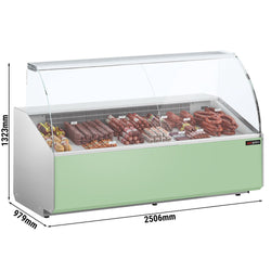 Lada chłodnicza - 2500mm - 650 Watt - Standard z czarnym panelem przednim