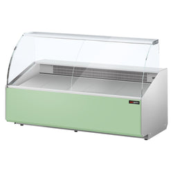 Witryna chłodnicza - 2506x979mm - 512L - Dunkelgrau - front Hellgrün - z 4 drzwiami