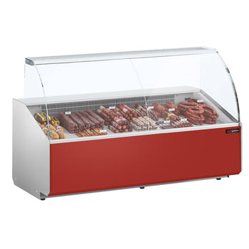 Lada chłodnicza - 2500 mm - Ciemnoczerwony panel przedni - Prime Gastro