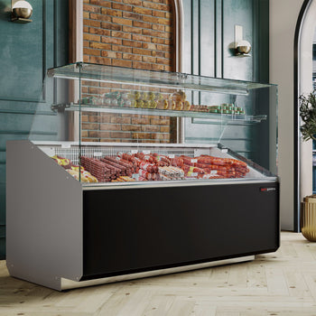 Lada chłodnicza - 1300 mm - Panel przedni w kolorze czarnym - Prime Gastro