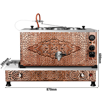 Gazowy & elektryczny miedziany czajnik do herbaty - 940 mm - 33 litry - Prime Gastro