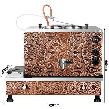 Gazowy & elektryczny miedziany czajnik do herbaty - 770 mm - 22 litry - Prime Gastro