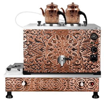 Gazowy & elektryczny miedziany czajnik do herbaty - 770 mm - 22 litry - Prime Gastro