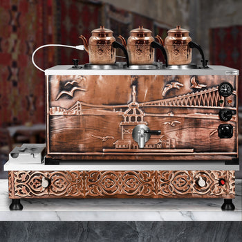 Gazowy & elektryczny miedziany czajnik do herbaty - 940 mm - 33 litry - Istanbul Design - Prime Gastro