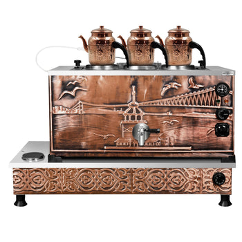 Elektryczny miedziany czajnik do herbaty - 940 mm - 33 litry - Istanbul Design - Prime Gastro