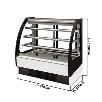 Witryna chłodnicza naścienna - 978 mm - 274 L - z oświetleniem LED & 3 półkami - przesuwane tylne drzwi - Prime Gastro