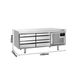 Podstawa chłodnicza PREMIUM PLUS - 1400 mm - 190 litrów - 4 szuflady