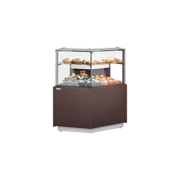 Narożna witryna cukiernicza - 1050 mm - 2 półki - Prime Gastro