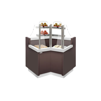 Narożna witryna cukiernicza - 1050 mm - 2 półki - Prime Gastro